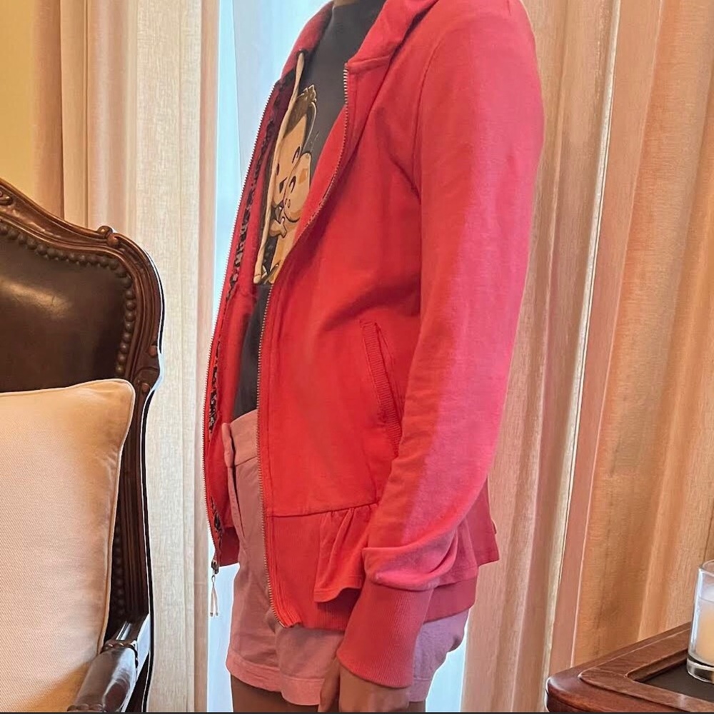 Saturday Sunday Anthropologie Pink Zip-Up Hoodie